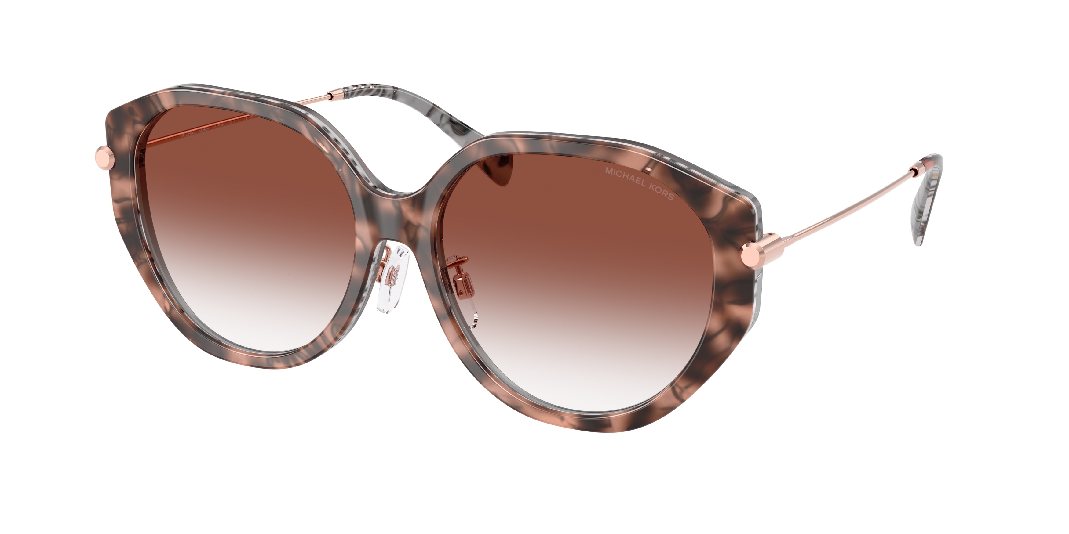 Michael Kors Woman MK2248D JINAN 4017V0 Sunglasses Acetate Turtle Pink Geometric Normal Shaded-image